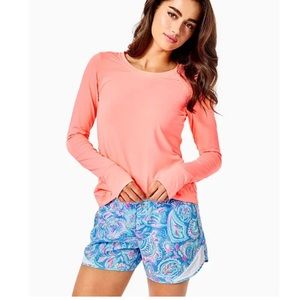 Lilly Pulitzer 4” Luxletic Ocean trail short with tags! Zanzibar Blue Fish Kiss